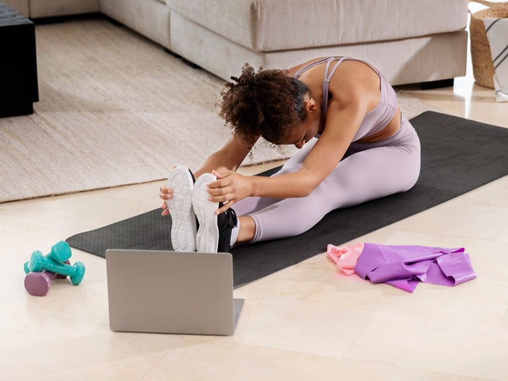 Someone working out at home